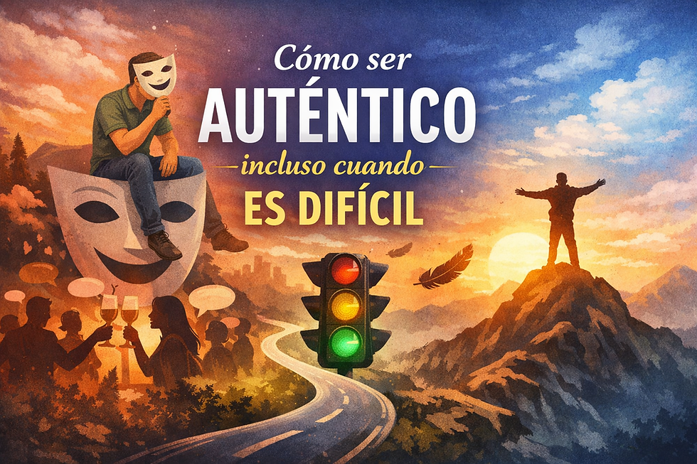 Ilustración editorial que representa la autenticidad personal frente a las máscaras sociales, simbolizando cómo ser auténtico incluso cuando es difícil.