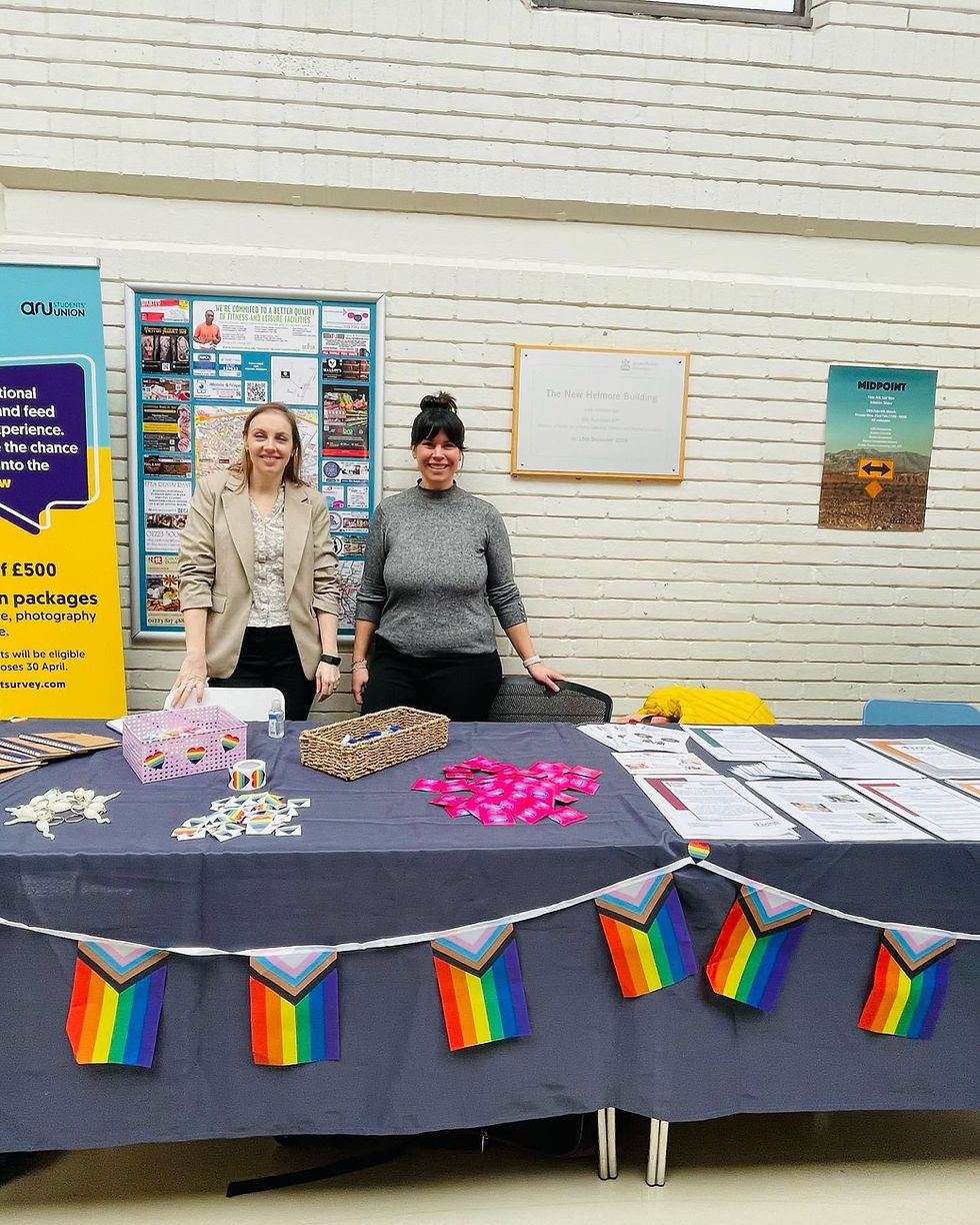 Louisa and Marisol at Anglia Ruskin University