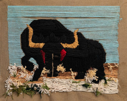 embroidery, bull, israeli art