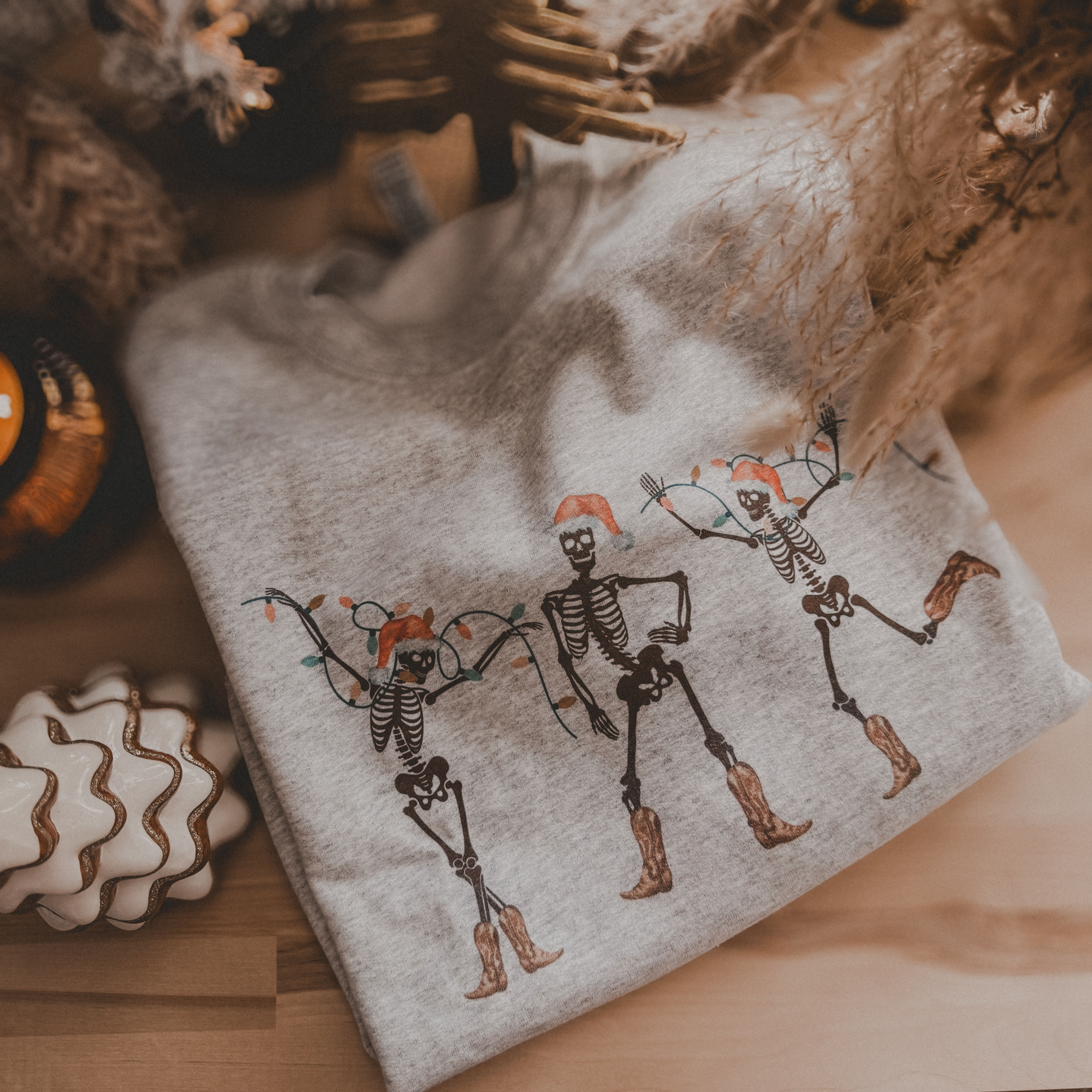 COWBOY SANTA SKELETONS | CREWNECK SWEATSHIRT