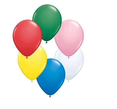 Helium Filled Standard Colour Latex Balloons