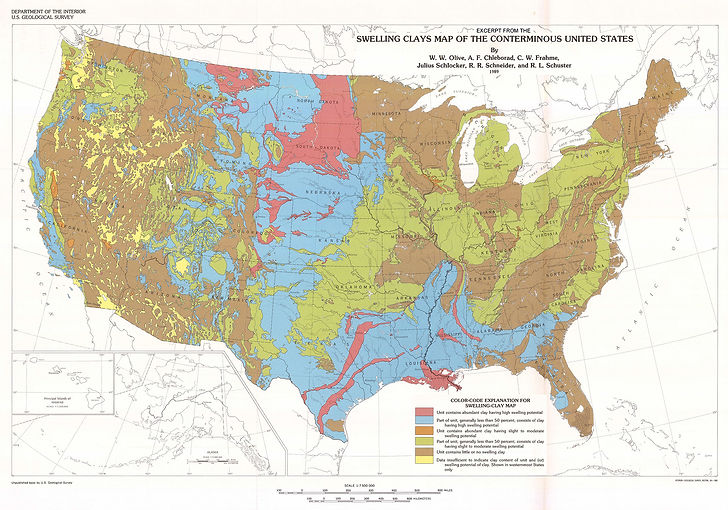 Department of the Interior, US Geological Survey, Swelling Clays Map of the Conterminous United Stat