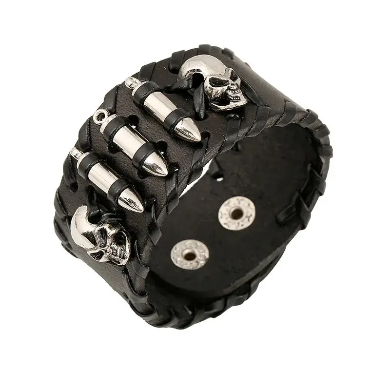 Punk Men Bracelets Hip Hop Skeleton Head