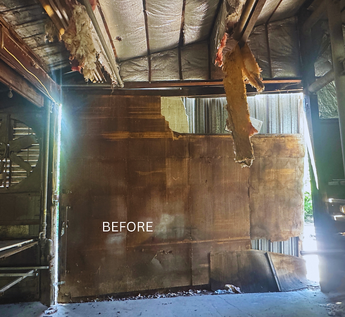 Before - barn garage door