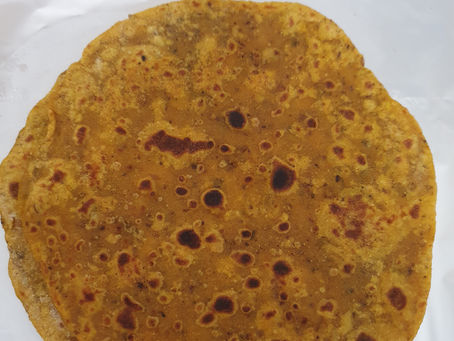 Dal paratha (with left over dal)