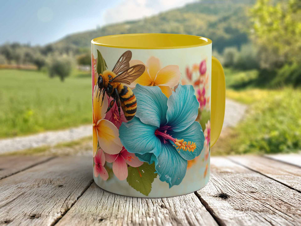 Honey Bee Floral Mug