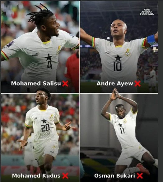 every single player who scored a goal for Ghana at the 2022 World Cup in Qatar has been left out of the 2026 squad.