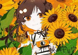 花鋏キョウ様2024年8月カレンダーイラスト