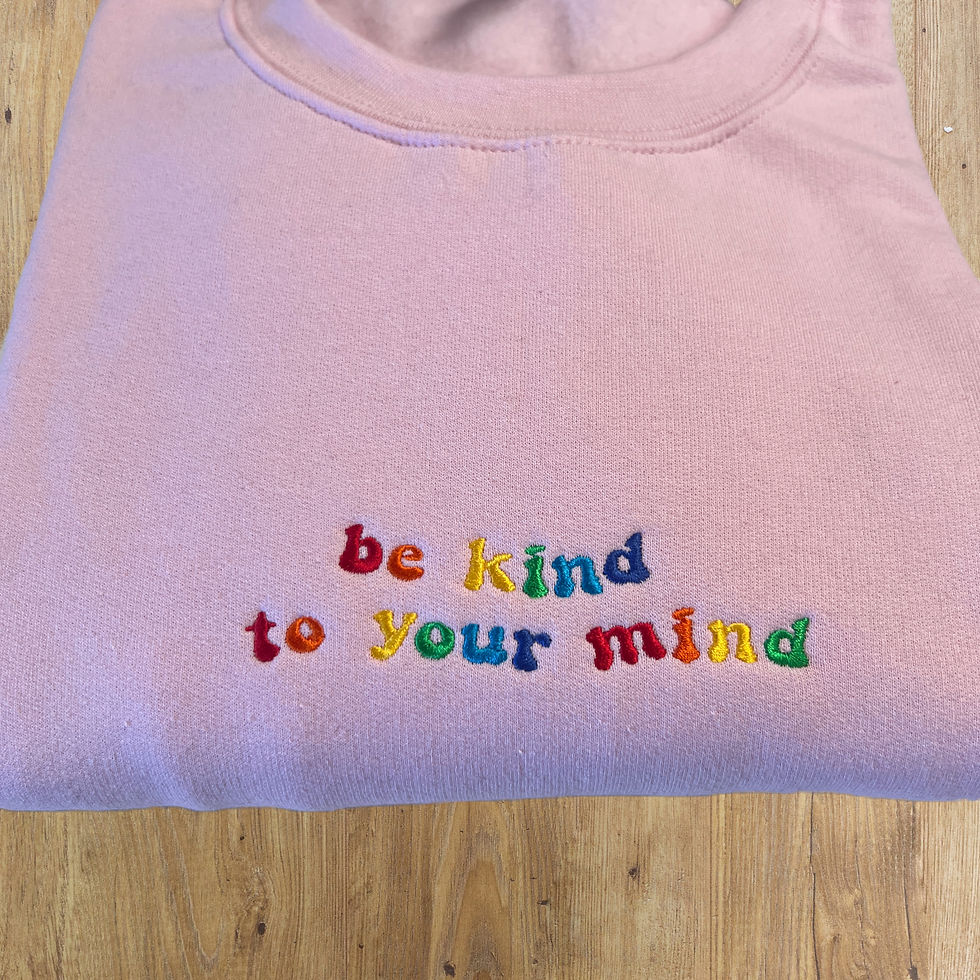 Thumbnail: Be Kind To Your Mind Embroidered Crewneck Sweatshirt