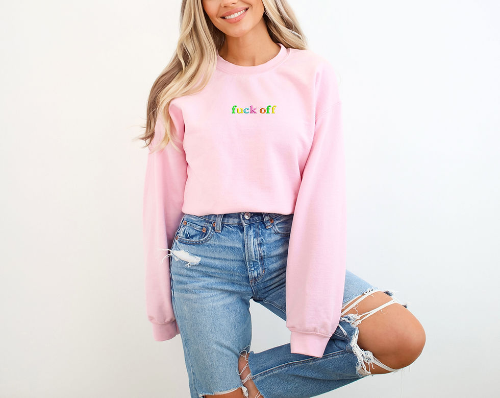 Thumbnail: Fuck Off Embroidered Crewneck Sweatshirt