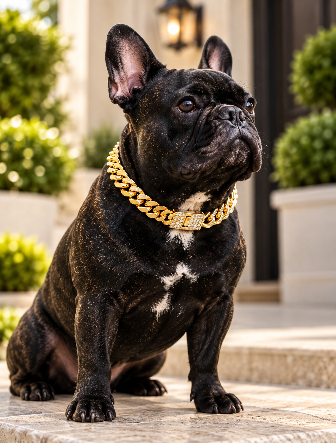 Premium Cuban Link Dog Collar with Secure Buckle