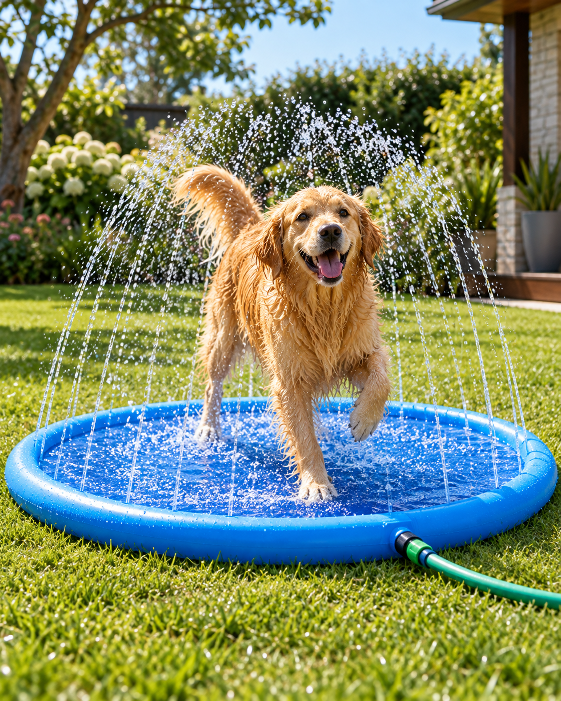 Dog Splash Pad – Cooling Sprinkler Pool for Dogs | Summer Water Play Mat