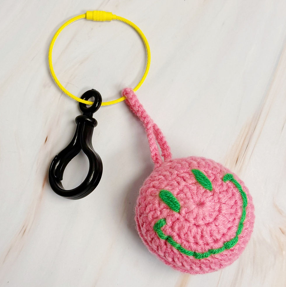 Thumbnail: Smiley Puffy Ball Key Ring