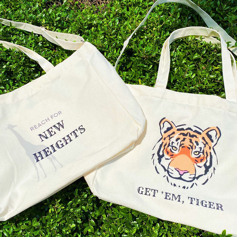 Large motivational canvas tote bag with shoulder and crossbody strap, zip pocket and snap closure