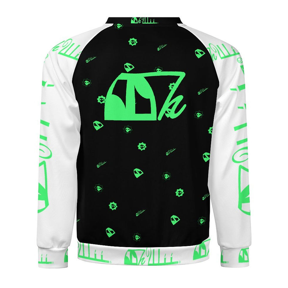 Thumbnail: OOh Wii Lime-1.0 Men's Raglan Crewneck Sweatshirt