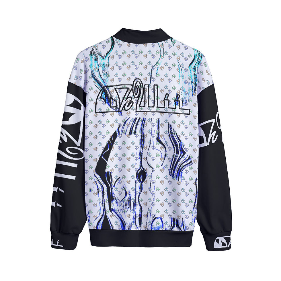 Thumbnail: All-Over Print Men's Stand-up Collar Sweater With Zipper Closure
