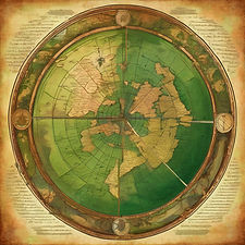 a mythicalmap in abstract Old Victorian style with green and earthy colors.jpg