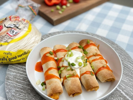 Celia’s Flour Tortillas, buffalo chicken taquitos, air fryer taquitos, spicy chicken recipes, easy appetizers, tortilla snacks, game day recipes