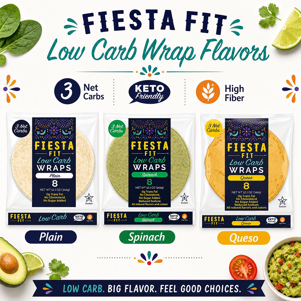 Thumbnail: Fiesta Fit Queso Low Carb Wraps (Pack of 3)