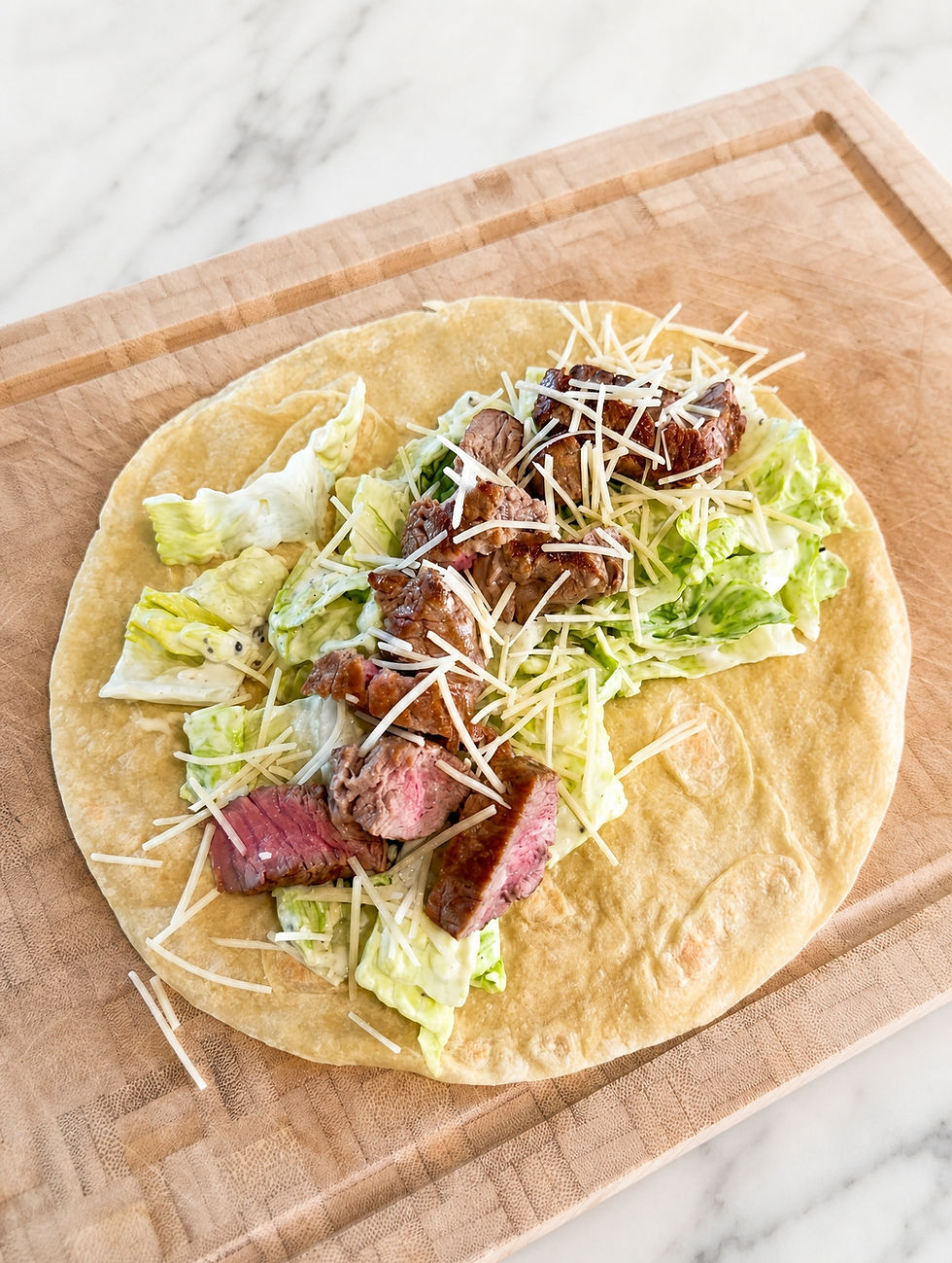 Steak Caesar Salad Wraps