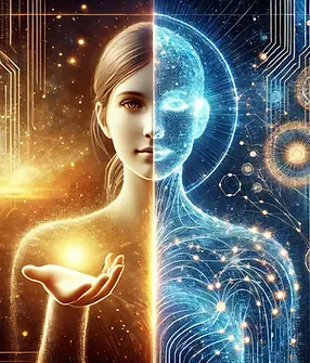 DALL·E 2025-02-14 09.09.09 - A futuristic, split-concept digital artwork symbolizing a war