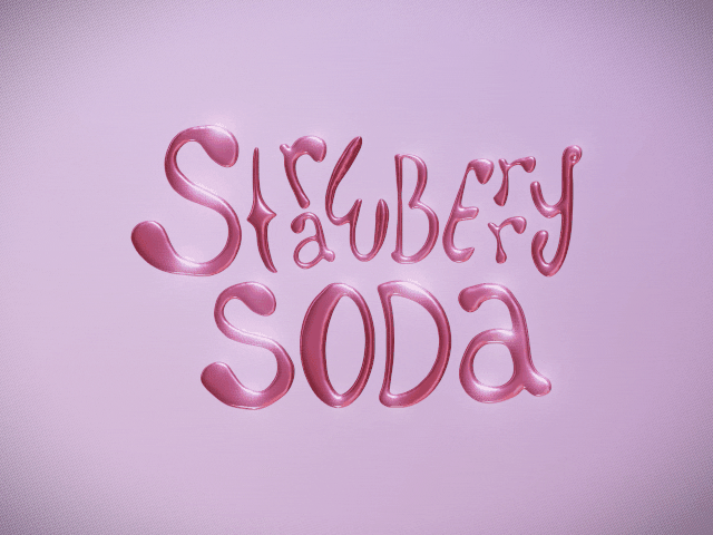 Rotating Strawberry Soda Text