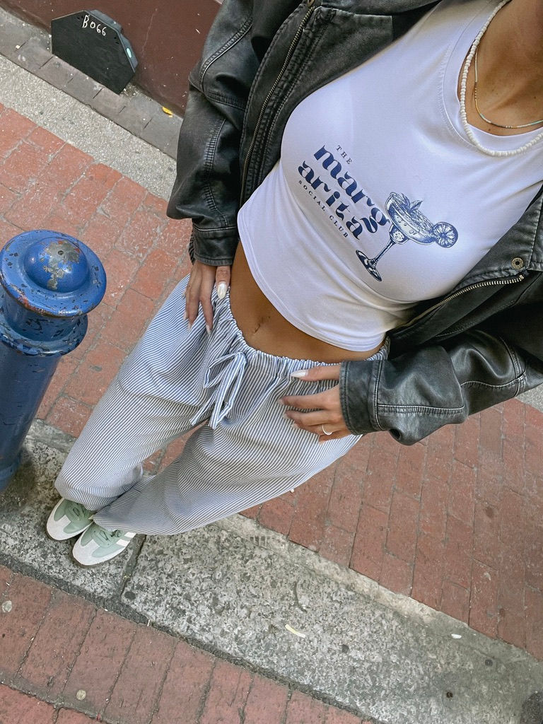 Thumbnail: Samantha Wide Leg Pants - Blue Stripe