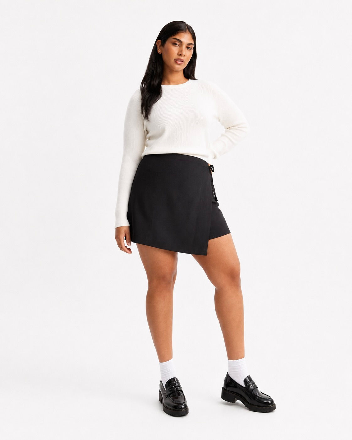 Jessica Co-ord Linen Wrap Skirt - Black