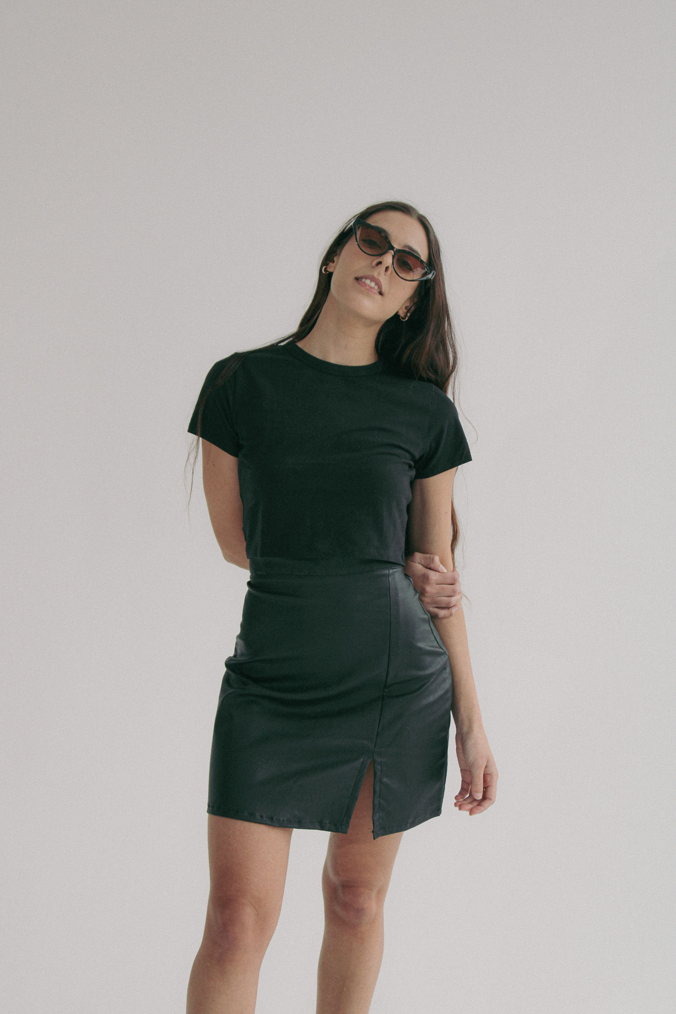 Zoe Skirt - Black Vegan Leather