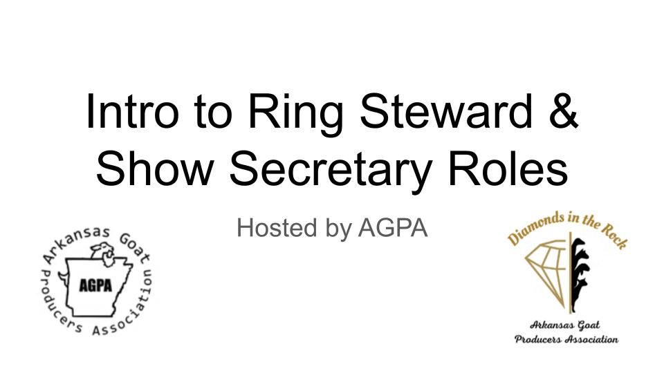 Show Secretary & Ring Steward Informational Meeting