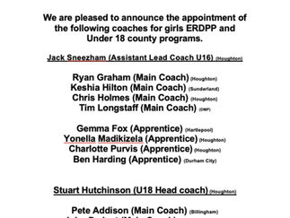 Coaching News for the U16 Girls Developing Player Porgram