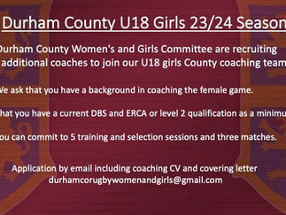 Coaching Team: Durham County U18 Girls 2023/2024 Season