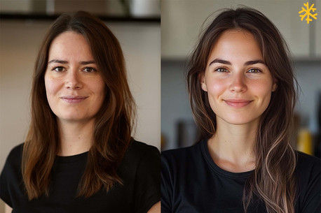 Deepfake image of female face