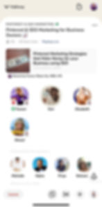 Clubhouse app screenshot of Pinterest & SEO Marketing on Clubhouse