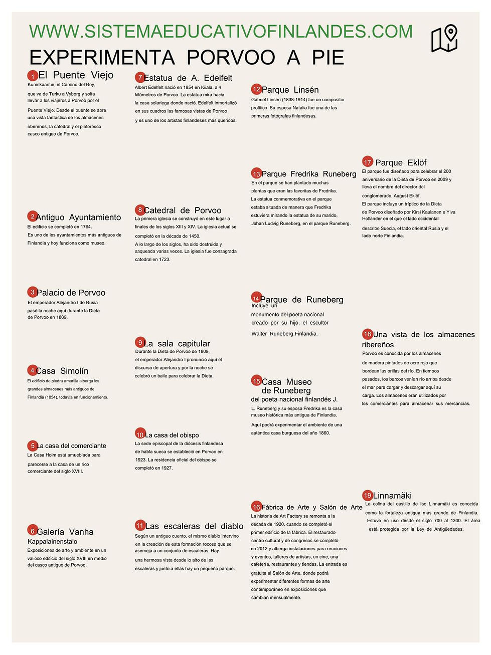 Descripción lugares emblematicos de Porvoo