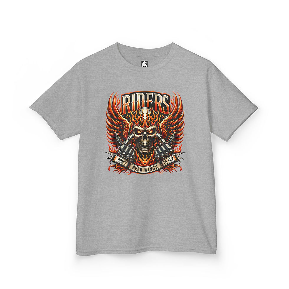 Thumbnail: Riders Don't Need Wings - Kids Heavy Cotton™ Tee