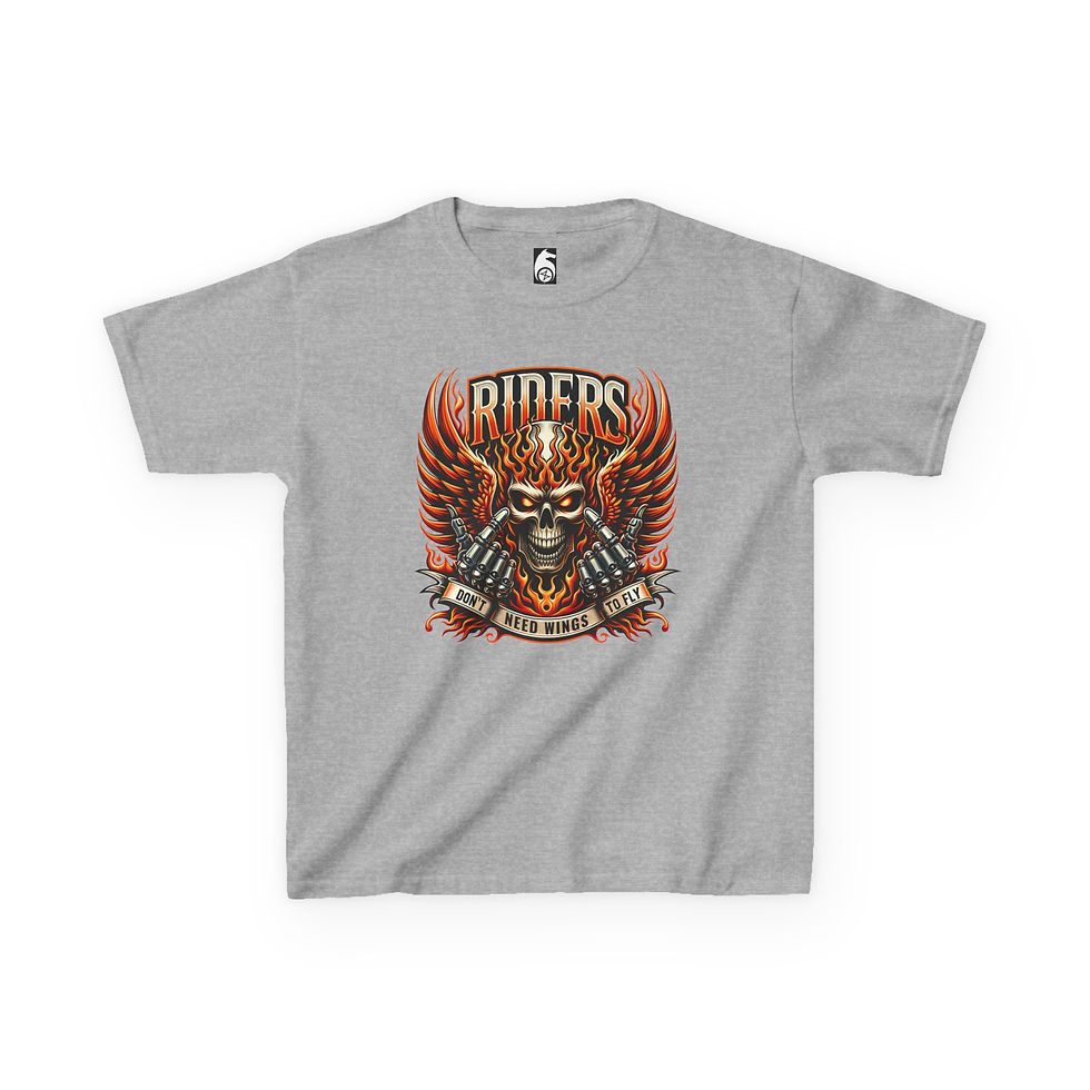 Thumbnail: Riders Don't Need Wings - Kids Heavy Cotton™ Tee