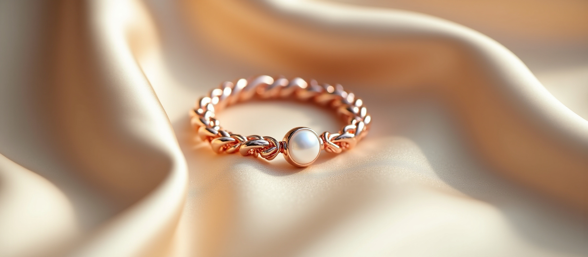 Bracelet on silk cloth