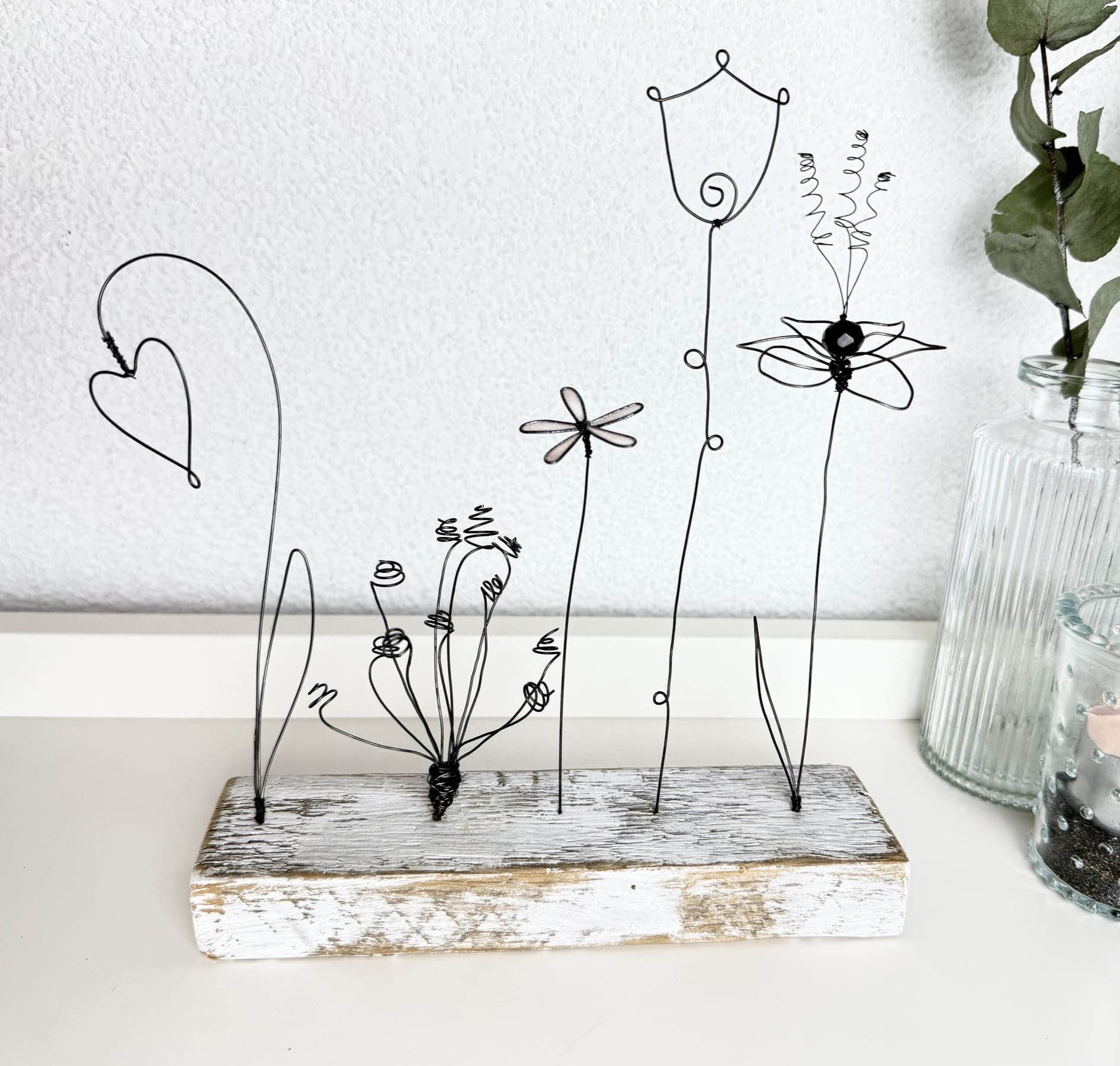 Blumenwiese aus 5 Drahtblumen