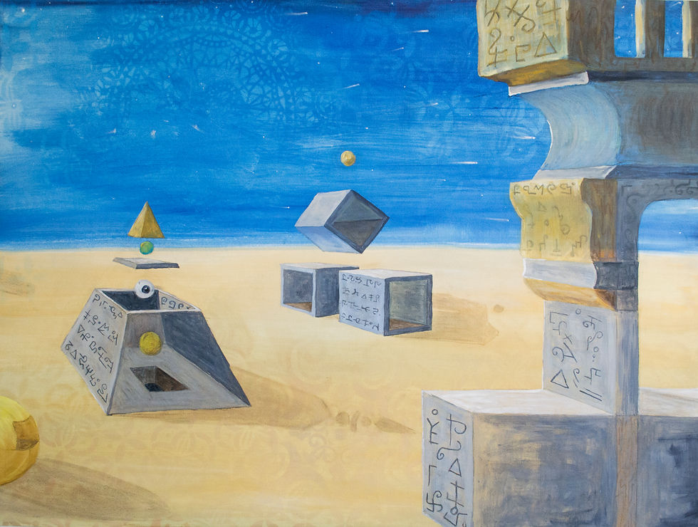 surreal landscape pyrmid