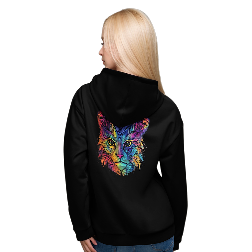 Thumbnail: Psychedelic Cat - Zip Hoodie
