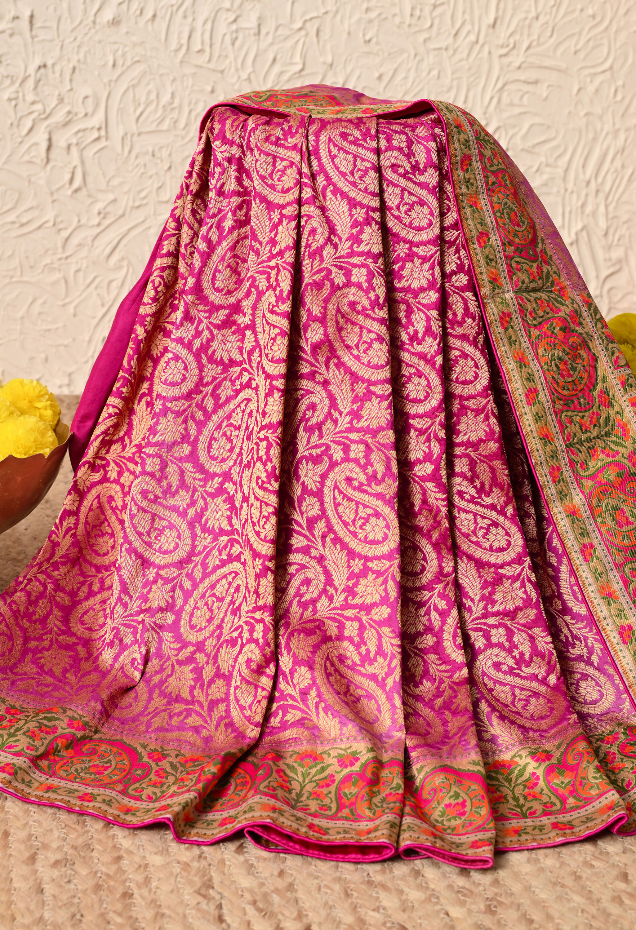 Saree Ketan silk banaras  with jamdani palu border