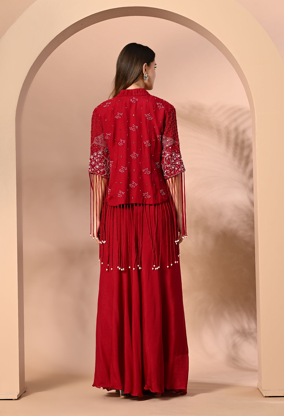 Thumbnail: Georjet skirt with silk jacket