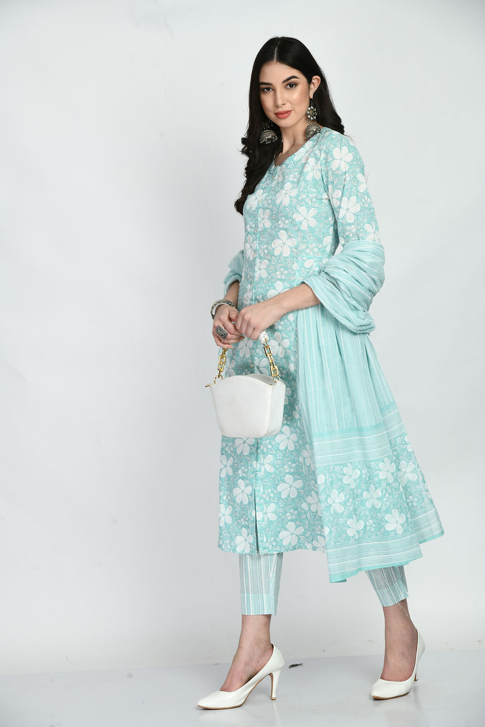 Thumbnail: Printed Cotton  Suit Set