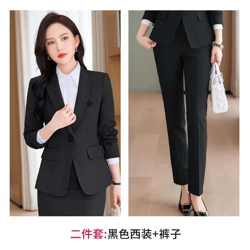 Thumbnail: S-4xl Occupational Work Suit High End Temperament Interview Suit Blazer+pants