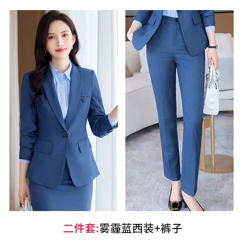 Thumbnail: S-4xl Occupational Work Suit High End Temperament Interview Suit Blazer+pants