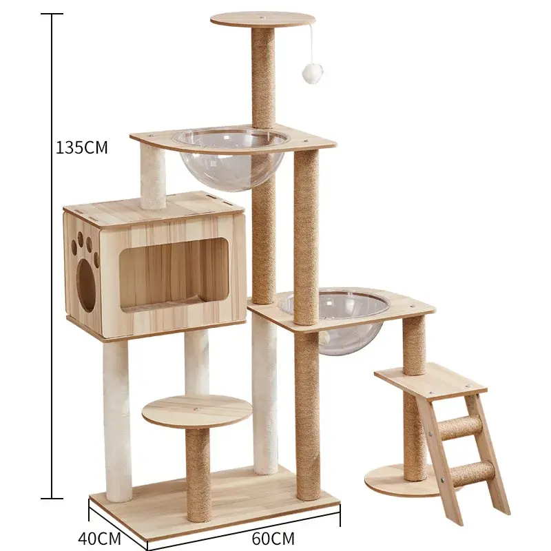 Thumbnail: Cat Scratcher Tower Home Furniture Cat Toys Tree Pets Hammock Sisal Post Climb
