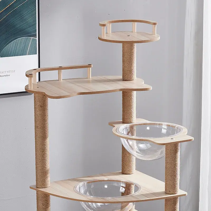 Thumbnail: Cat Scratcher Tower Home Furniture Cat Toys Tree Pets Hammock Sisal Post Climb
