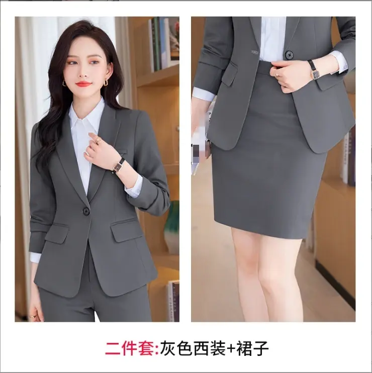 Thumbnail: S-4xl Occupational Work Suit High End Temperament Interview Suit Blazer+pants