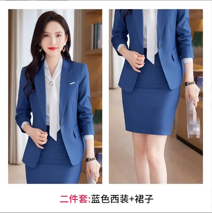 Thumbnail: S-4xl Occupational Work Suit High End Temperament Interview Suit Blazer+pants